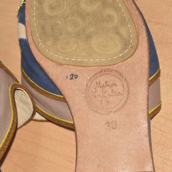 MEHER KAKALIA Slip on Perfect Fish Sequin Suede Leather Shoes Made in Spain - 38 - Picture 7 of 7